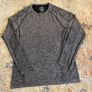 Mack Weldon Men’s Shirt Long Sleeve Stealth Athletic Performance Gray Large